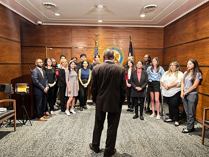 Mayor Facing Interns