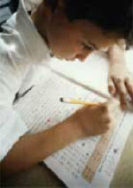 Student doing homework