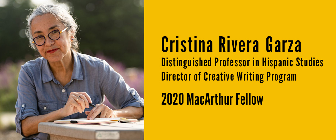 Our own Cristina Rivera Garza has been awarded a Macarthur Fellowship