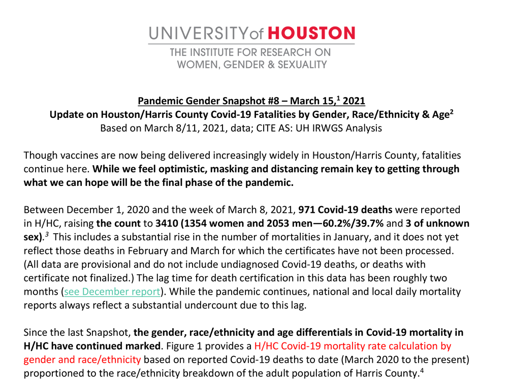 Pan Gen Snapshot #8: H/HC Covid-19 Fatalities by Gender, Race/Ethnicity & Age (Mar 15th, 2021)