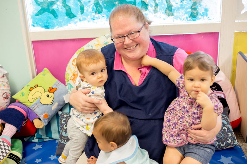 teacher with children