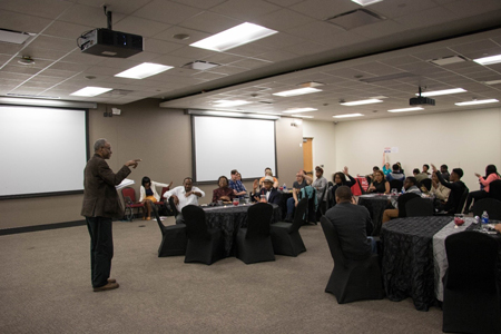 Dr. Gerald Horne speaking to an audience