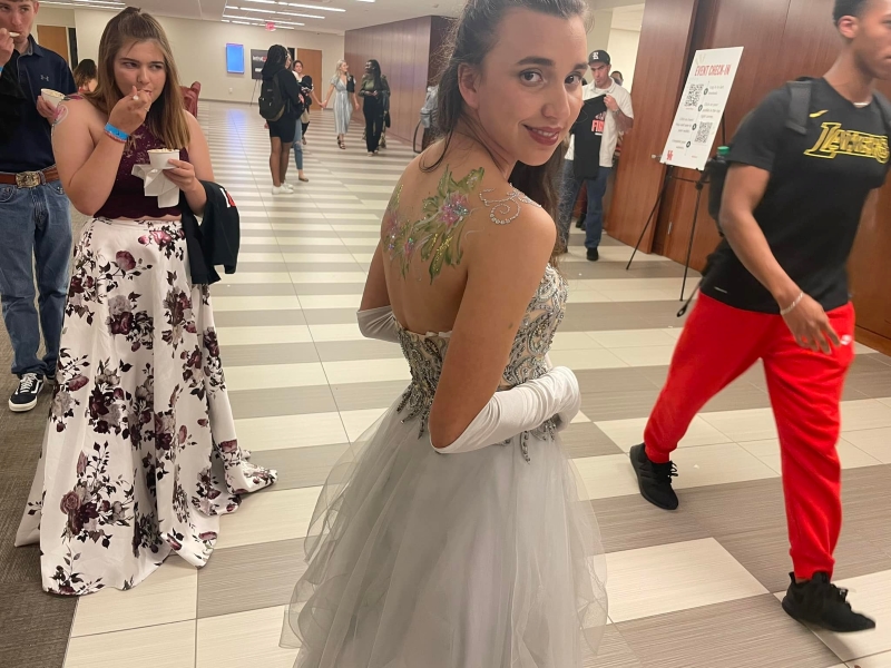 Student wearing their prom dress at Second Chance Prom