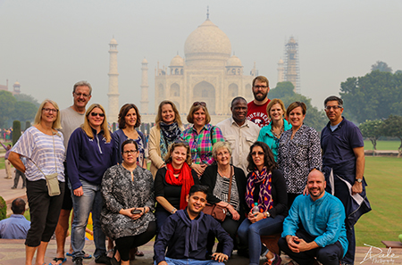 Laura Turchi (fifth from the left, top row) visits India 