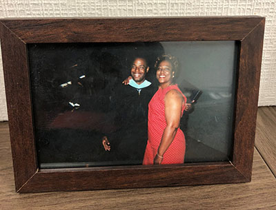 Shone Gipson and his mom at his graduation