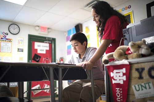 Student with teacher