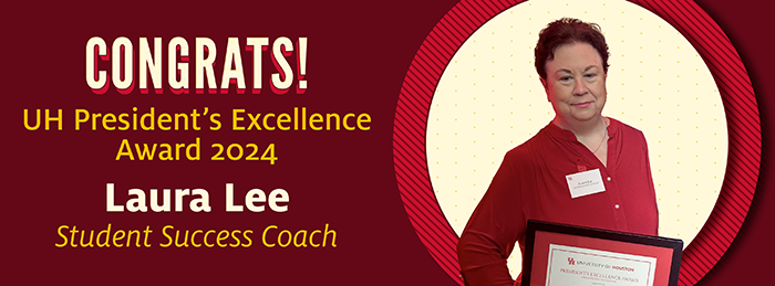 Congrats! UH President;s Excellence Award 2024: Laura Lee
