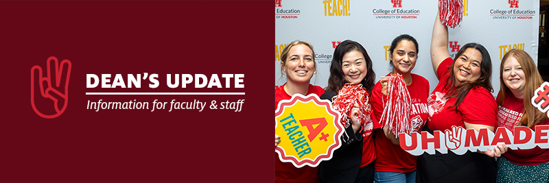 Dean's Update: Information for Faculty and Staff: Image of the UHCOE Dean Cathy Horn and Associate Professor Vera Hutchison