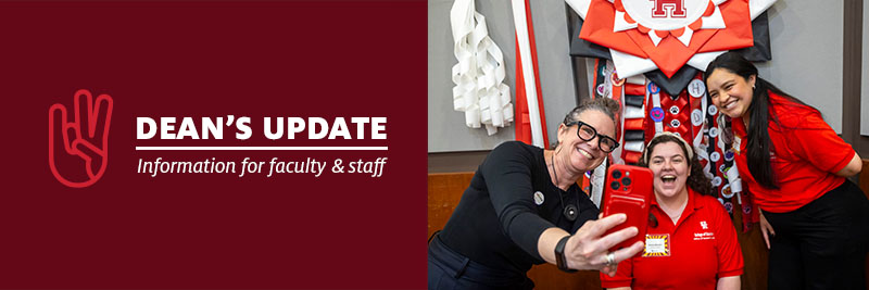 Dean's Update: Information for Faculty and Staff: Image of the UHCOE Dean Cathy Horn and Associate Professor Vera Hutchison