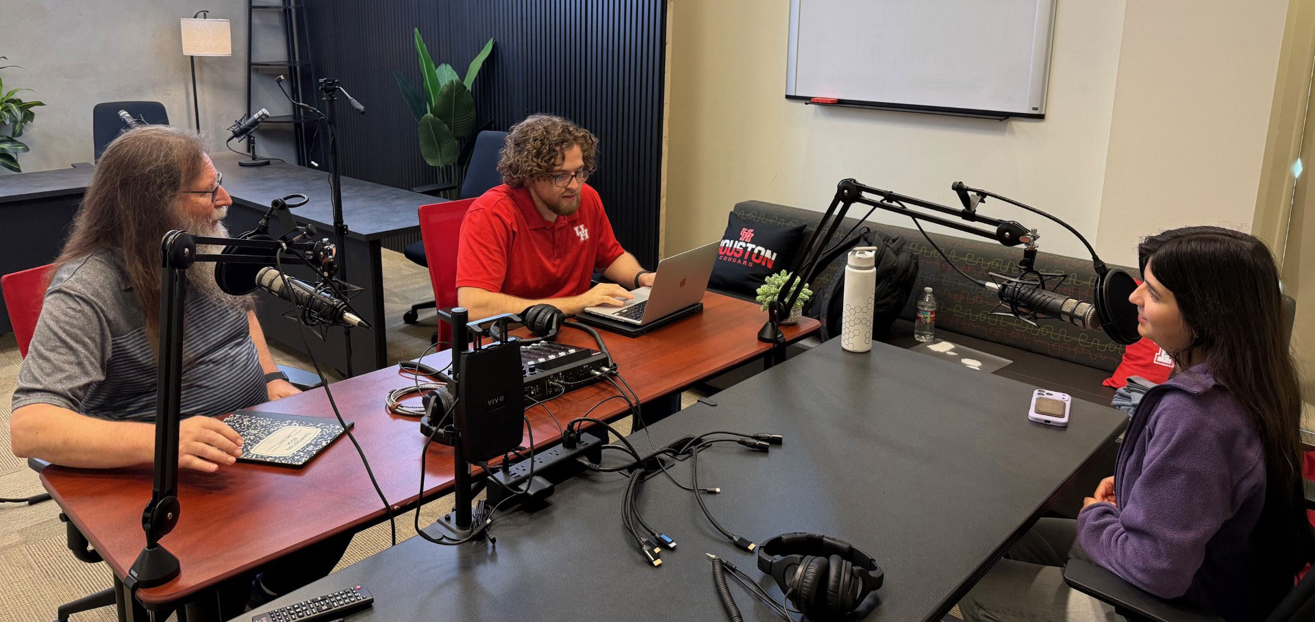 Podcast crew before an episode