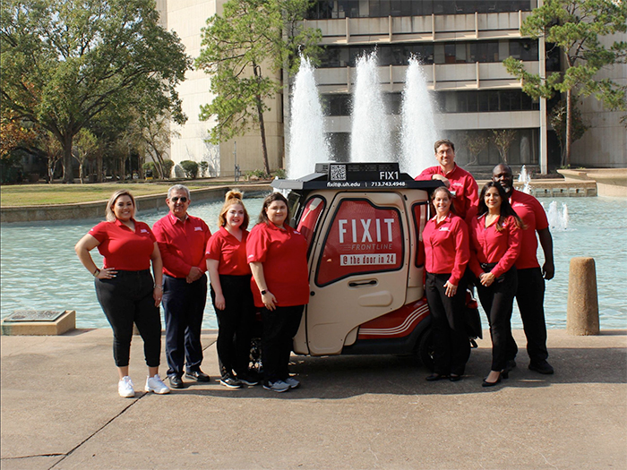 Frontline Team.  Here for your Facility needs! Left to right: Yesenia Ramirez, Anise Al Assar, Olivia Benjamin, Morgan Fodrie, Janice Weyers, Greg Hanley, Danna Elizarraras and Jorge Brathwaite