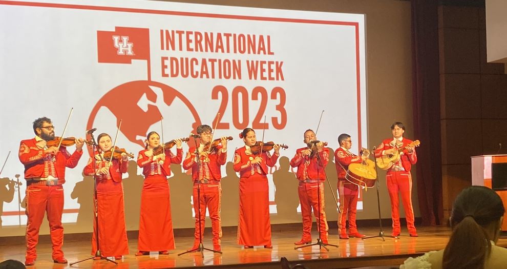 Mariachi Pumas playing at International Education Week