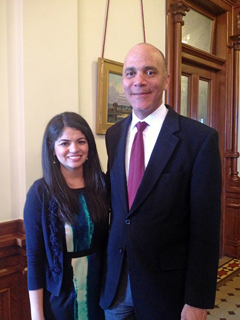 Hazel Thakkar with Judge Wallace