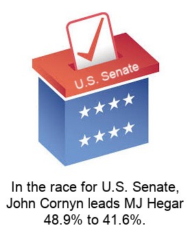 Cornyn leads Hegar graphic