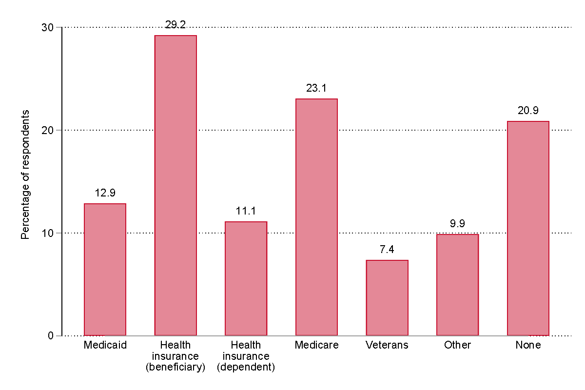 graph: A list of different types of health insurance coverage. 