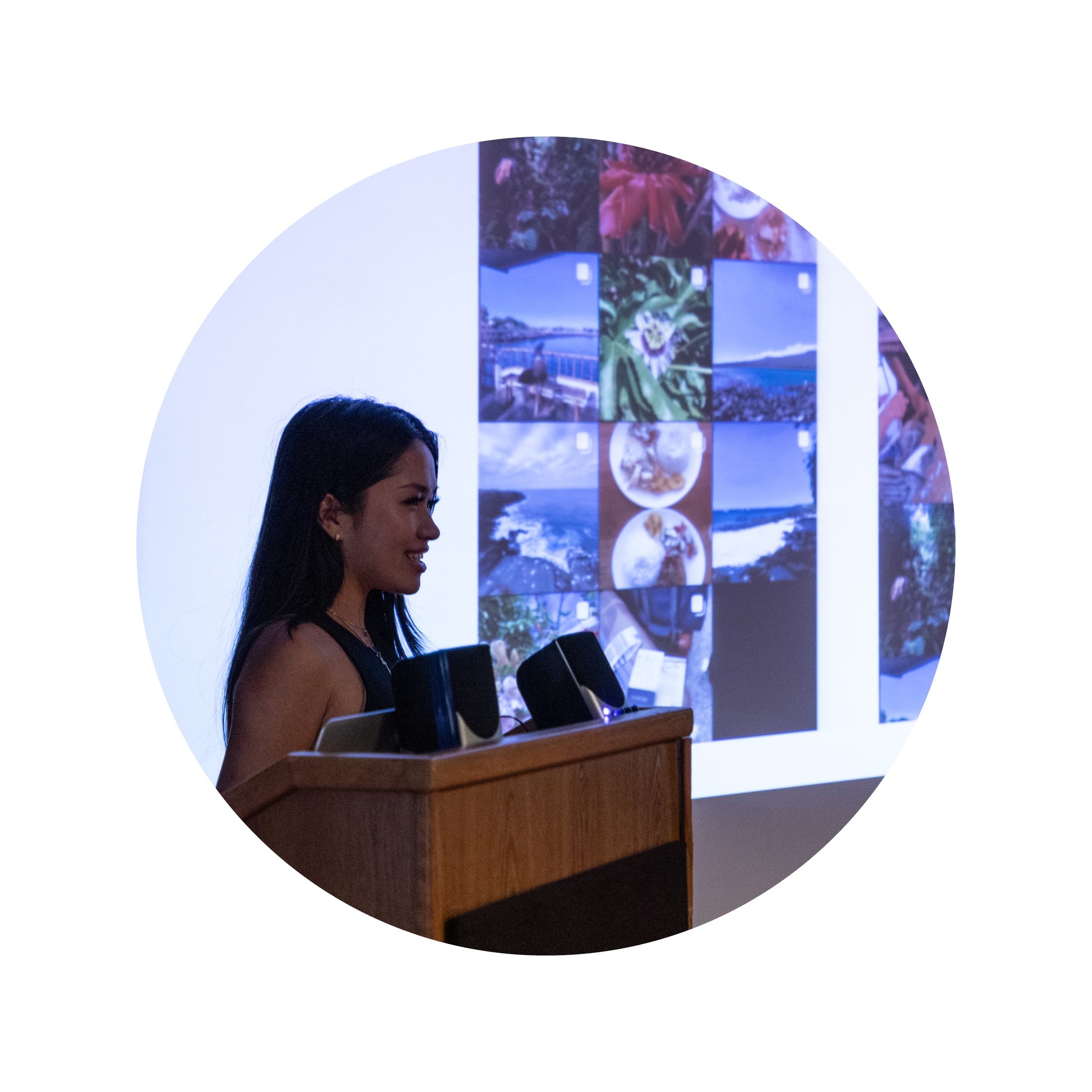 girl giving presentation