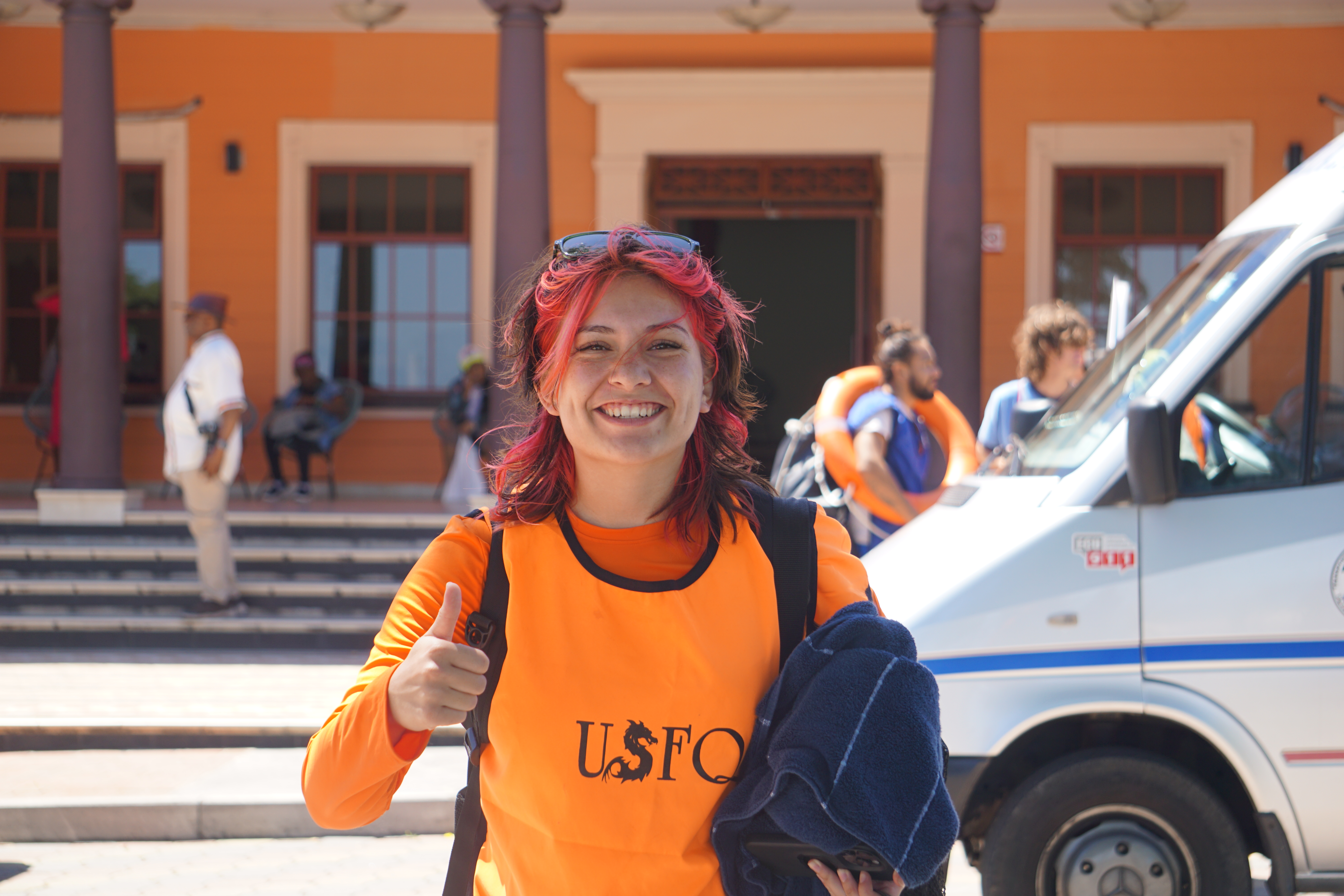 student in the Galapagos