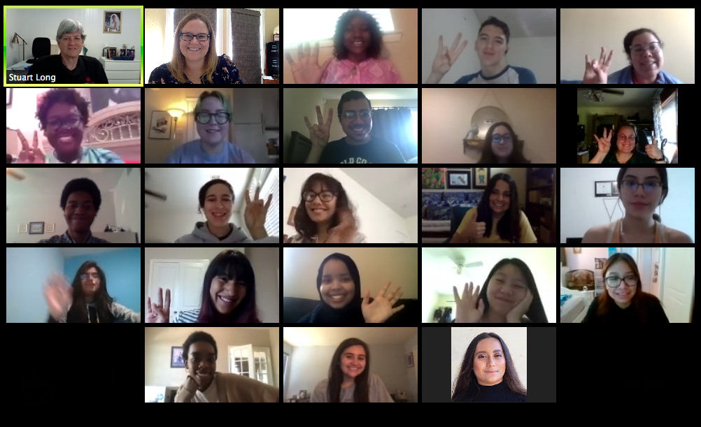 Students on Zoom call