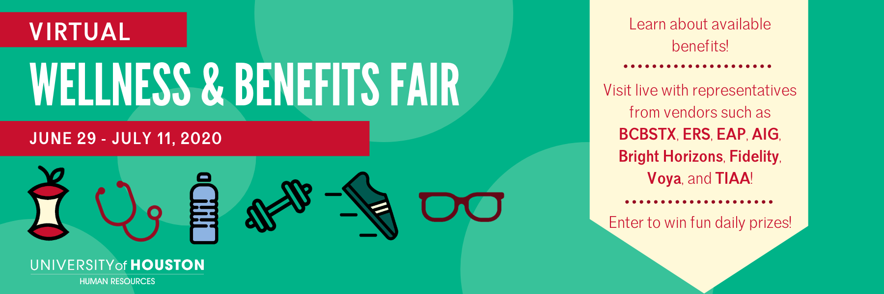 Graphic Image: Virtual Benefits Fair June 28 - July 10, 2021