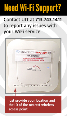Contact 713.743.1411 to report any issues with your WiFi service