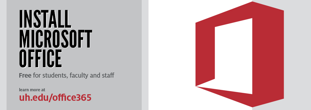 Install Microsoft Office. Free for students, faculty and staff.