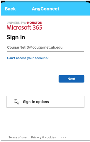 VPN Microsoft 365 Initial Login