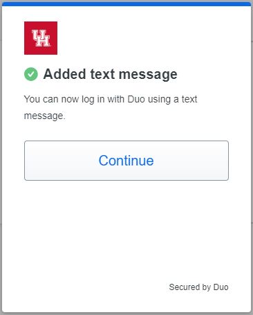 New DUO Adding SMS Text Option Step 10