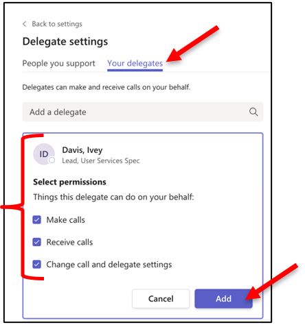 Set-up a Delegate in Microsoft Teams - Mac