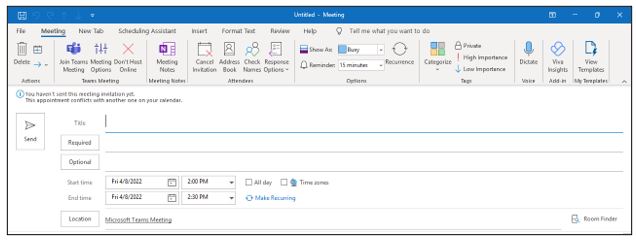 Schedule a Meeting or Conference Call with Outlook