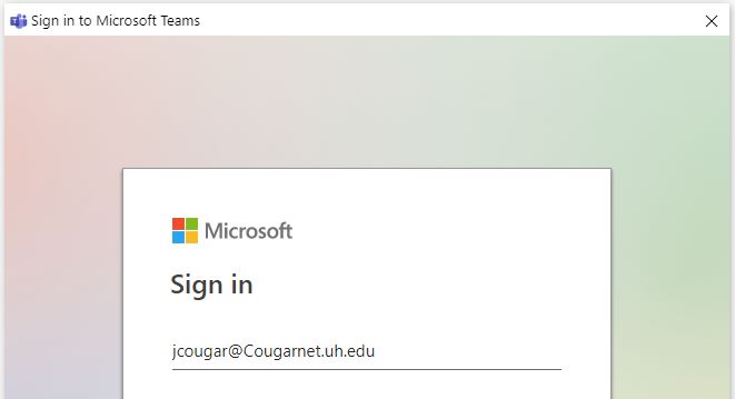 Microsoft Teams Sign in Address