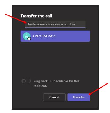 Transfer a Call - Microsoft Teams