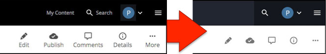 Responsive Menu Bar action-buttons text drops showing icons only