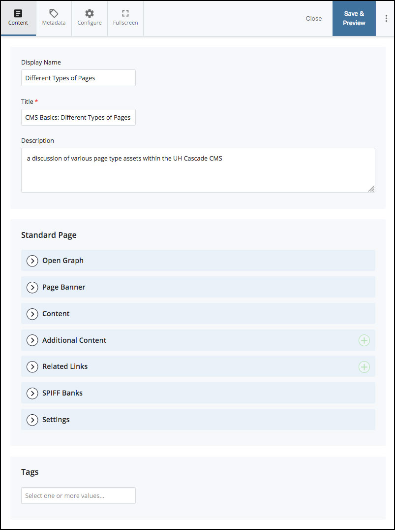 Std Interior Page Edit Panel