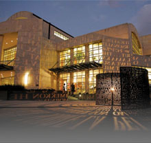 UH's MD Anderson Memorial Library at night