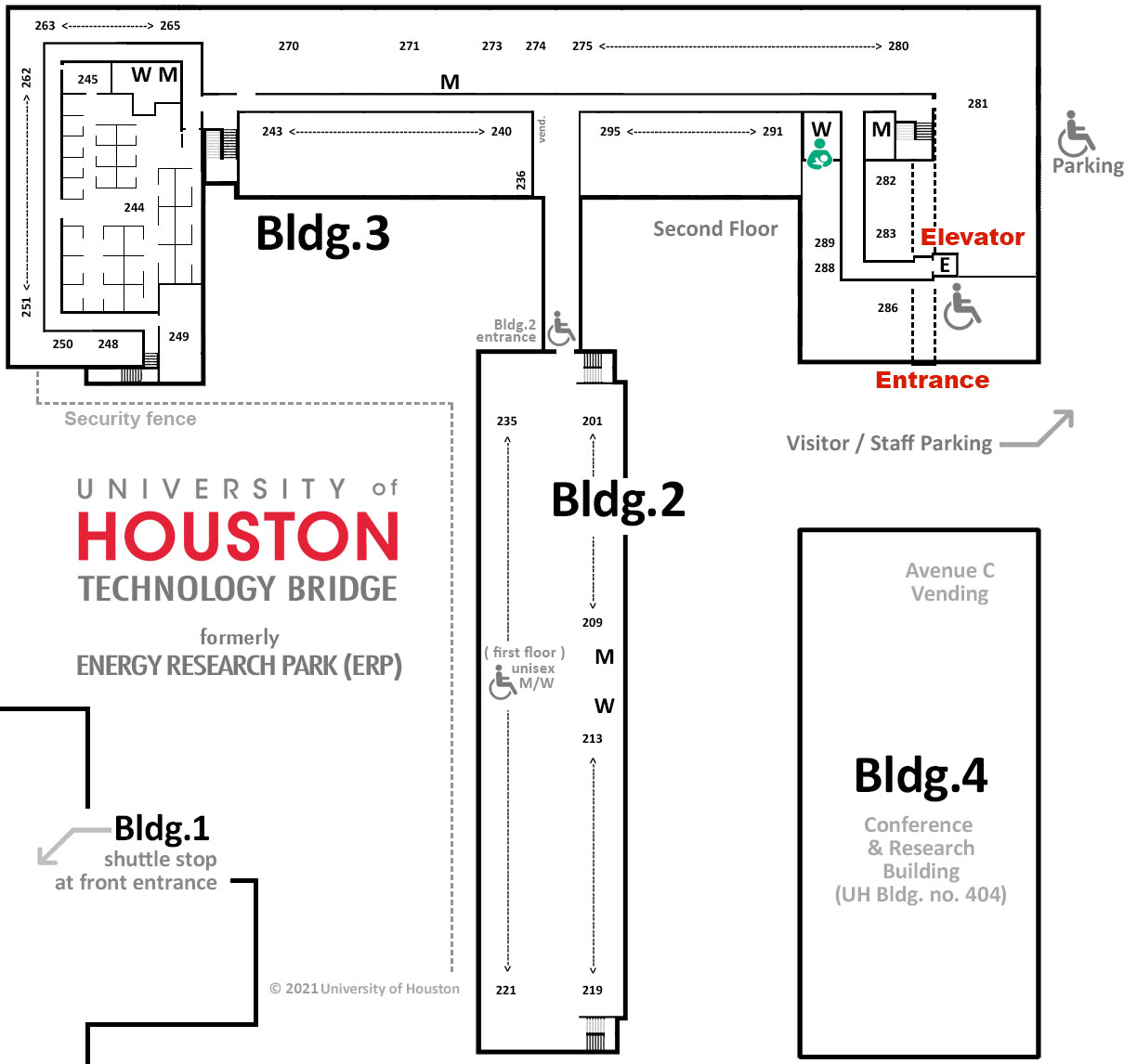 Tech Bridge bldg. 2 and 3 room locations