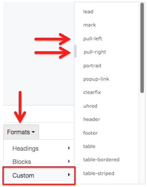 The Formats: Custom css classes popout