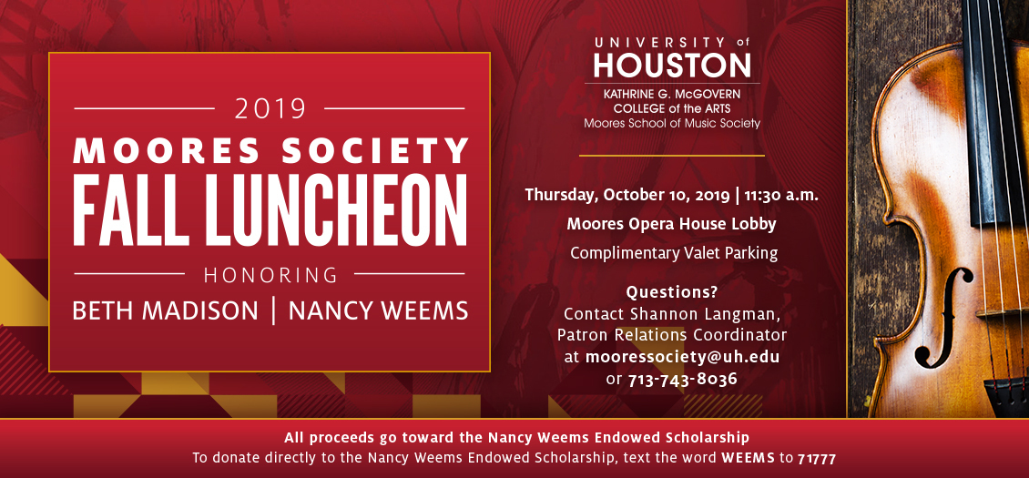 Moores School of Music Society Fall Luncheon University of Houston