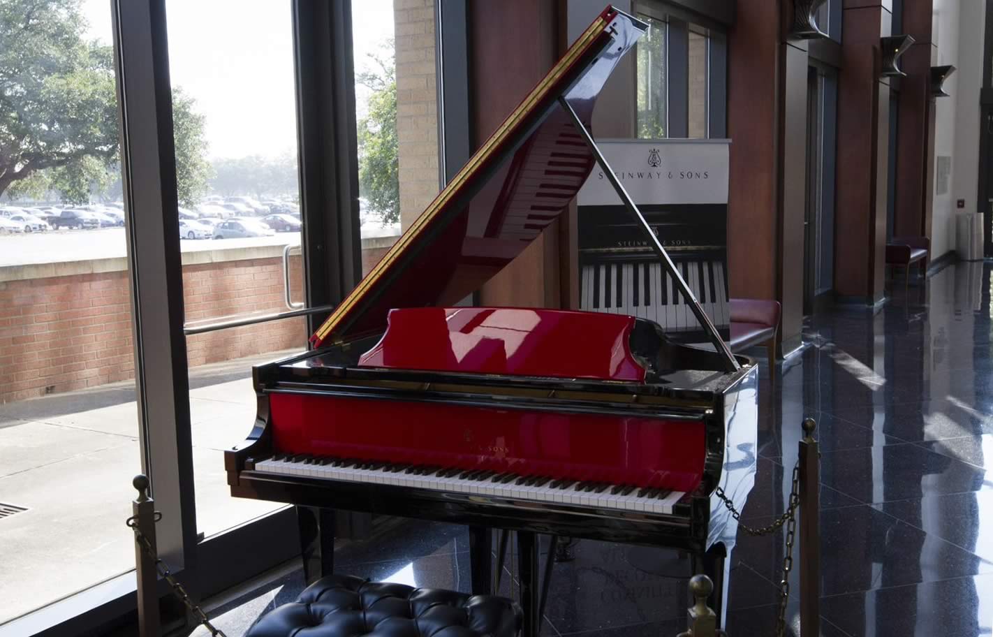 Steinway in the building foyer