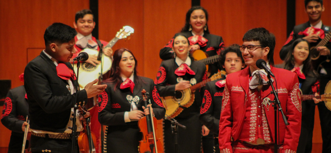 A Mariachi group performs at the Moores Opera House
