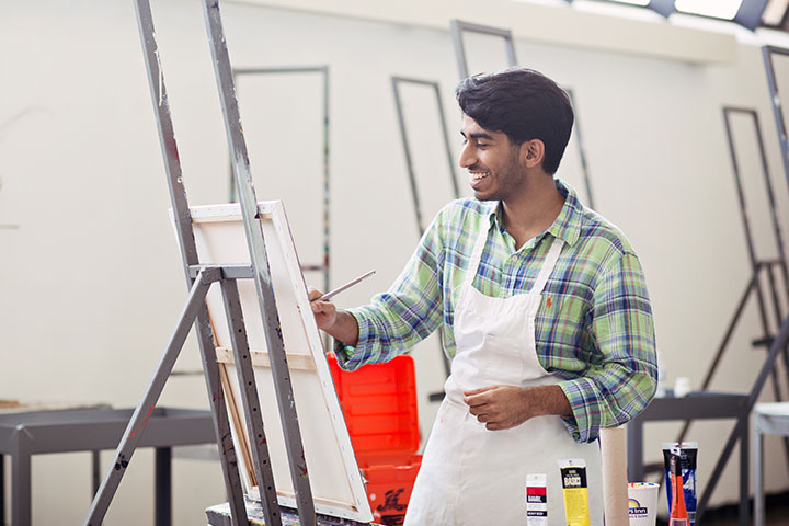 a student painting