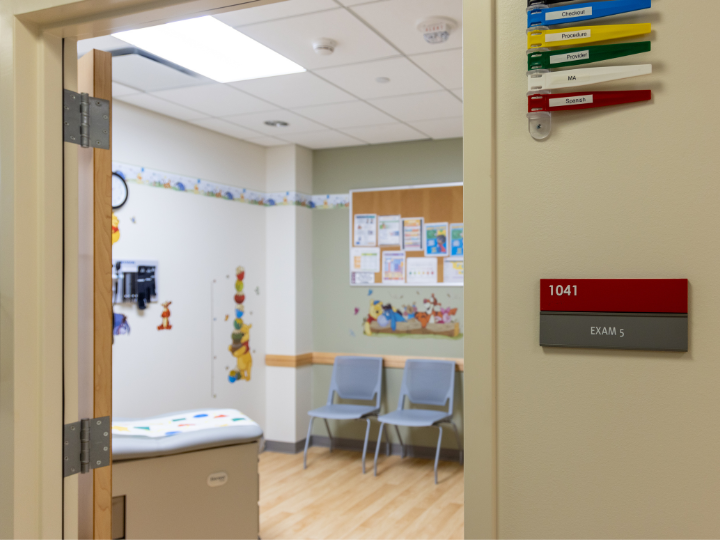 An exam room inside the UH Health Family Care Center where patients receive integrated health care services.
