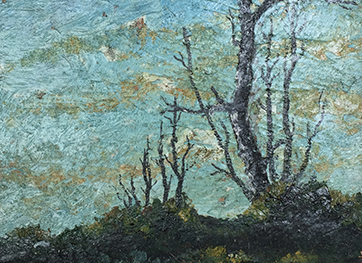 Oil on canvas of landscape and trees - 1938 Oil on canvas of landscape and trees - 1938