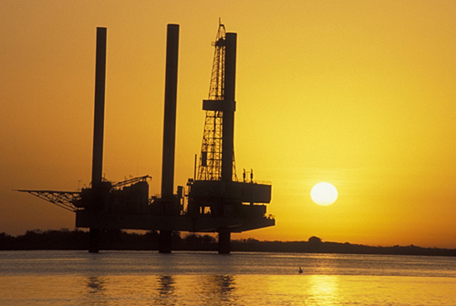 Oil rig in Port Arthur, Texas. Oil rig in Port Arthur, Texas.
