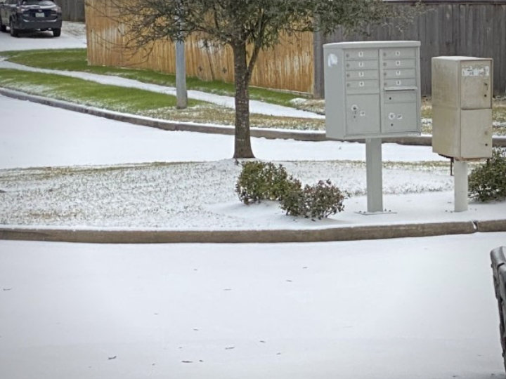 snow on street