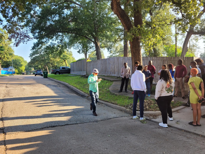 Moorehead Drive in Spring Branch, where the Long Point fault caused subsidence of the ground. 