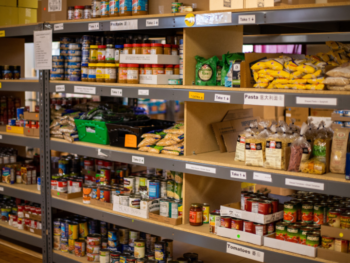 Food pantry shelves Food pantry shelves