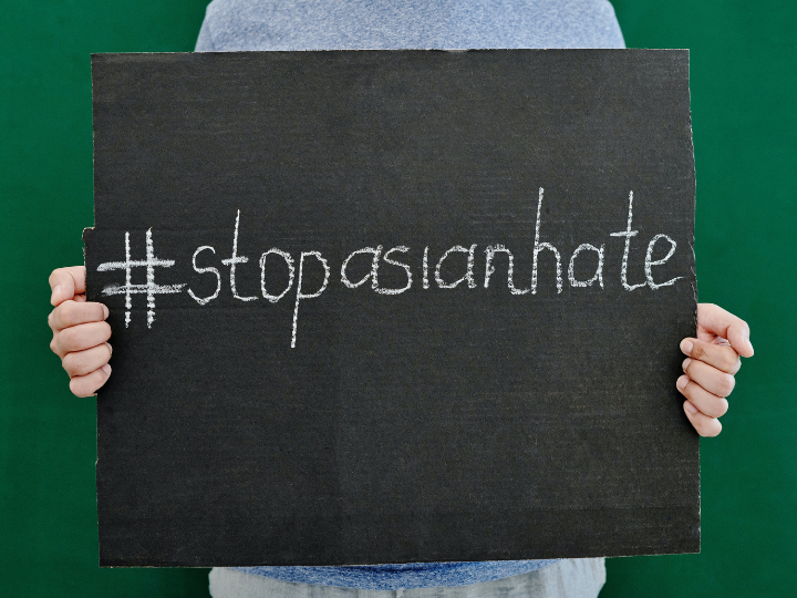 Photo of a sign that says "Stop Asian Hate" Photo of a sign that says "Stop Asian Hate"