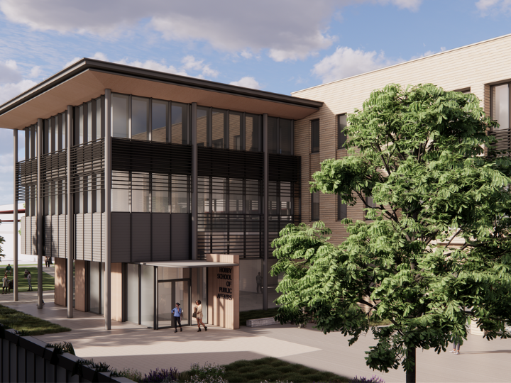 rendering of new hobby school building