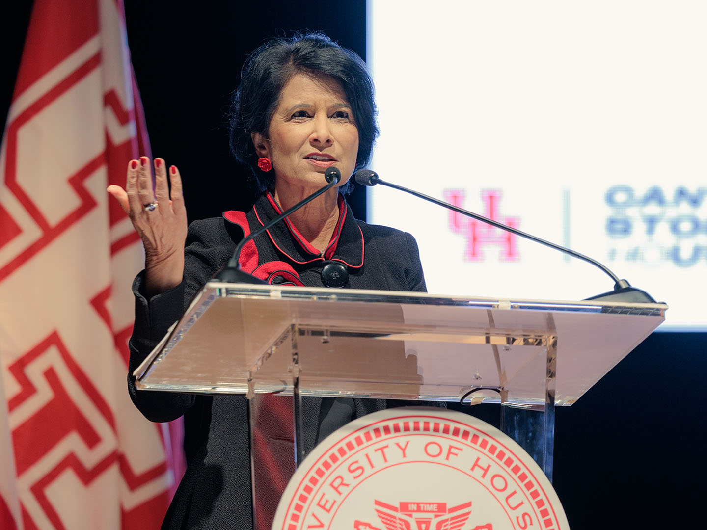 President Khator delivers the 2025 State of the University address.