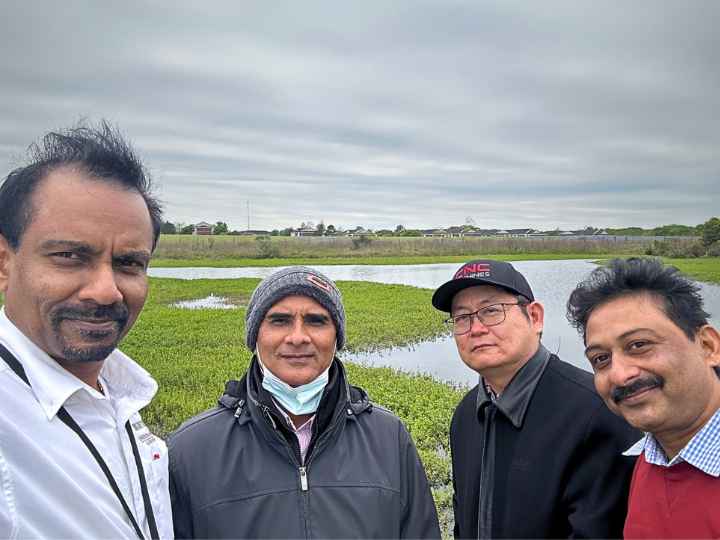 Snapshot of 4 of the scientists at the research site